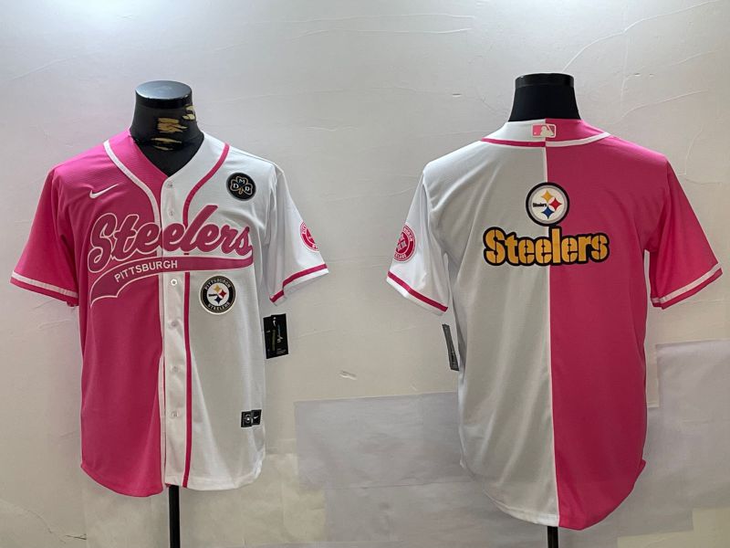 Men Pittsburgh Steelers Blank white pink Joint Name 2024 Nike Limited NFL Jersey style 12->pittsburgh steelers->NFL Jersey